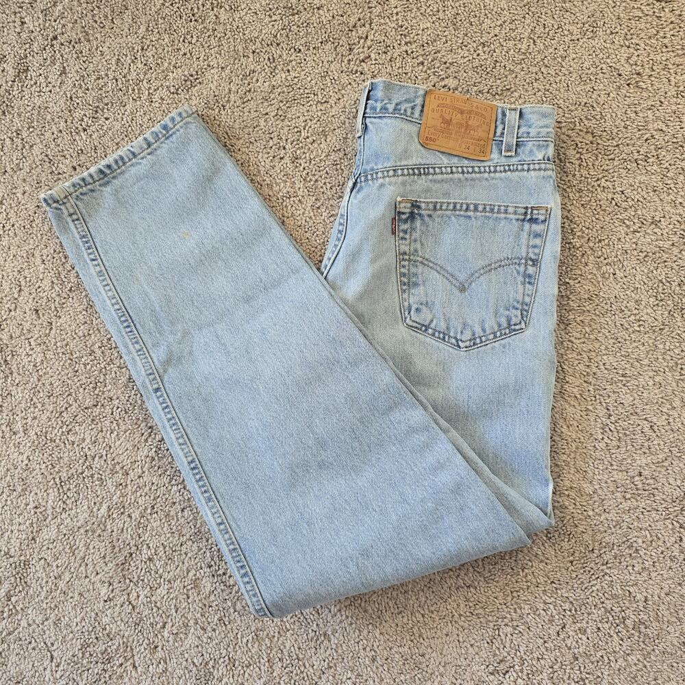 Levi’s 550 Relaxed Fit Jeans Men’s Light Wash Denim Vintage 34 x 34 d. 08/1999